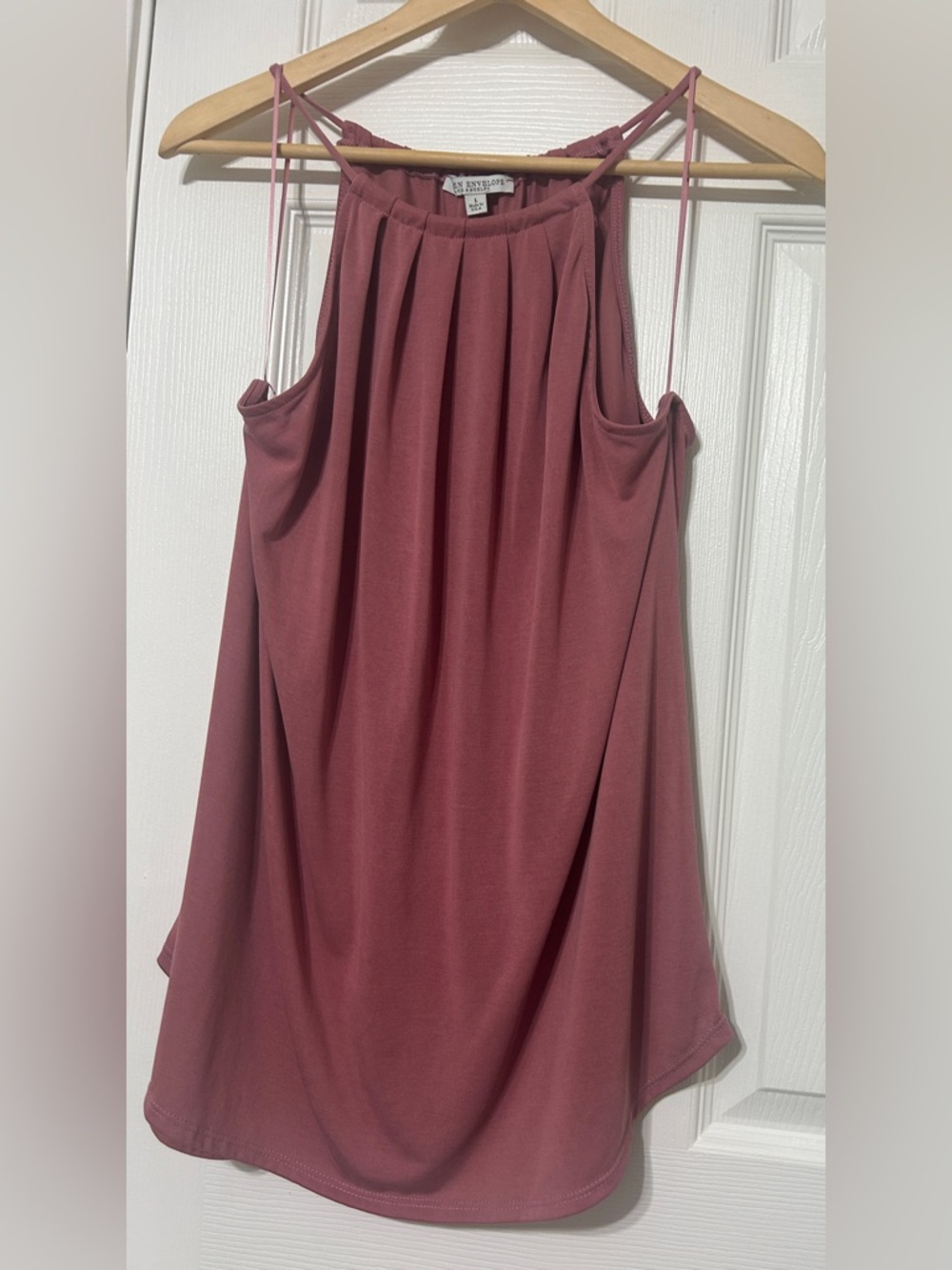 Green Envelope Women’s Sleeveless Halter Tunic Top Mauve Purple Size L